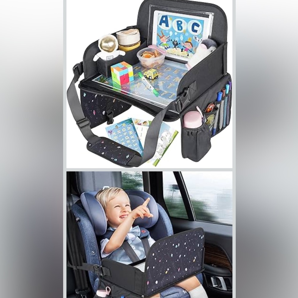 Kids Travel Tray with Storage Pockets